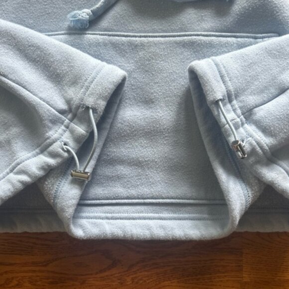 American Eagle Sweatshirt Ahh-Mazingly Soft Cropped Hoodie Light Blue Cinch m - Picture 3 of 5